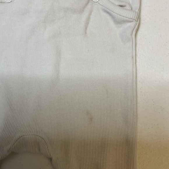 Analogie Ribbed Ruffle Collar Romper 9M Cream - Picture 4 of 5